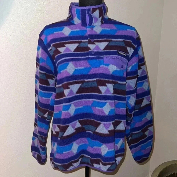 Patagonia Women’s Synchilla Snap-T Pullover Fleece MEDIUM Purple Jacket - Picture 16 of 16